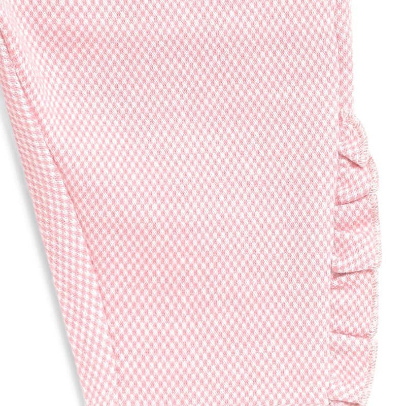 Jacquard Jersey Pink Long Trouser with Ruffle image number null